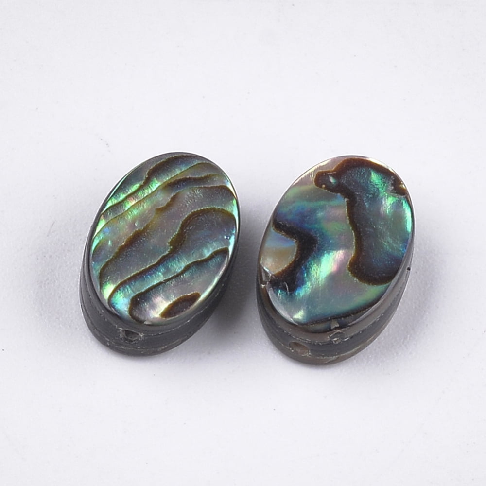 33pc Abalone Shell/Paua Shell Beads Oval Green 12x8x3.5~4mm Hole: 1mm