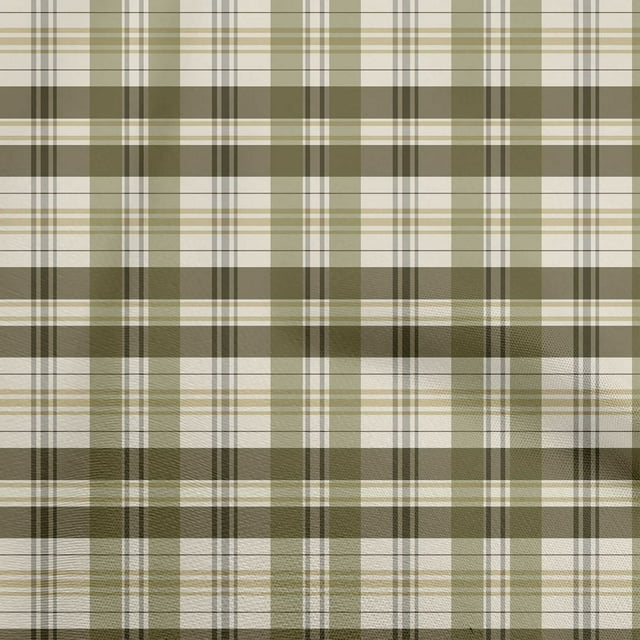 oneOone Rayon Olive Green Fabric Check Craft Projects Decor Fabric Printed By The Yard 56 Inch Wide