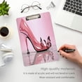 thumbnail image 4 of Coolnut Acrylic Clipboards with Low Profile Clip, A4 Standard Size 9" x 12.5" File Holder for Writing Drawing, Clip Boards for Doctors Offices, Pink High Heels Gifts, 4 of 7