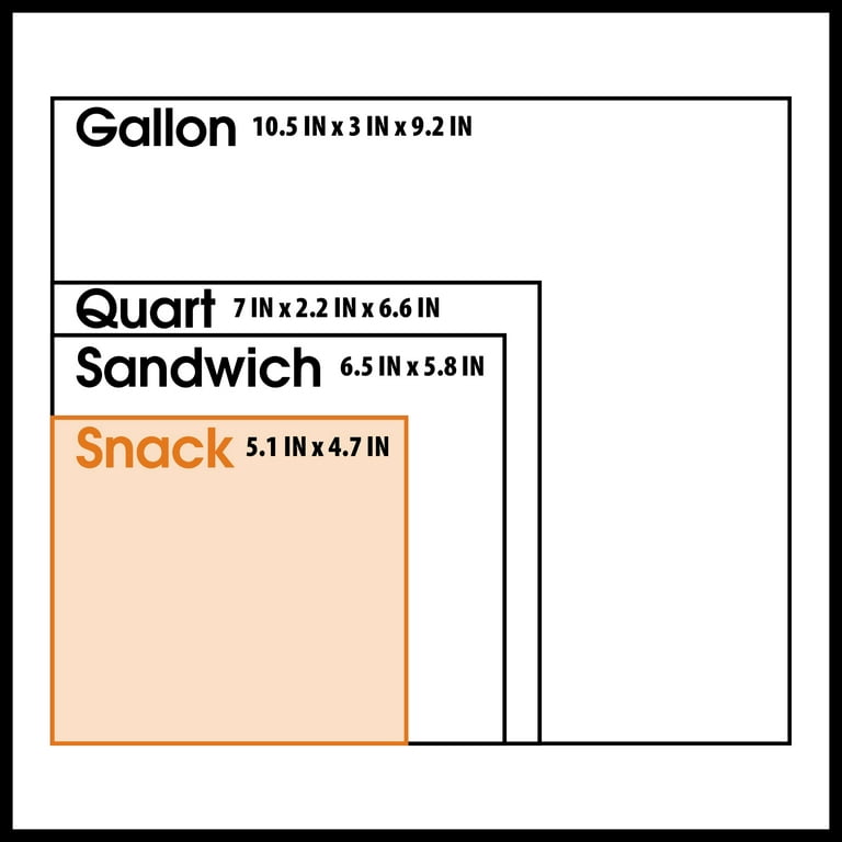 Great Value Zipper Square Snack Bags, 200 Count