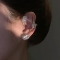 thumbnail image 4 of Flash Drill Wheat Ears Earrings Feather Rhinestone Ear Clip For Women Girls No Piercing Wheat Ears Ear Clips Wheat Ears Earrings Wrap Earrings For Women Earrings for Women Women's Hoop Earrings Ear, 4 of 4