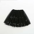 thumbnail image 3 of Letdown Girls Elastic High Waisted Embroidered Mesh Patchwork Casual Summer Flowy Midi A-line Skirts Ballet Skirts (#01-Black,2-3 Years), 3 of 7