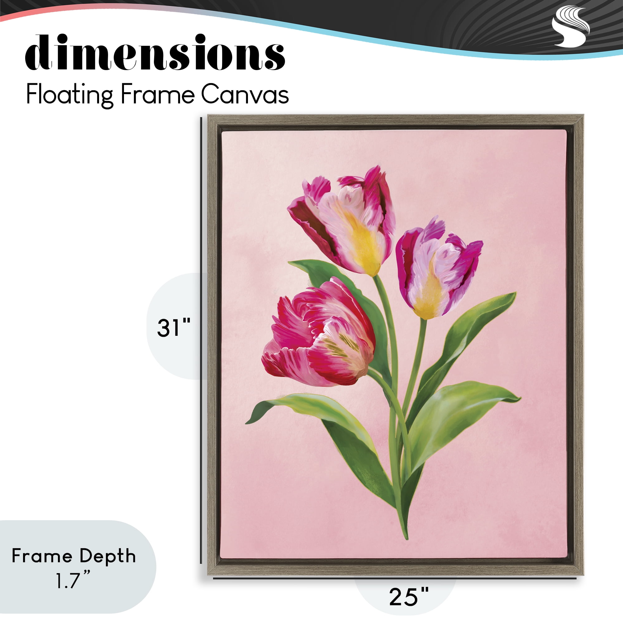 Stupell Industries Vibrant Magenta Tulips Brown Framed Floater Canvas Wall Art, design by Diane Neukirch