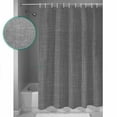 thumbnail image 3 of Dark Grey Linen Shower Curtain Set ，Waterproof Fabric Shower Curtains Farmhouse Pure Color Country Farm Shower Curtains for Bathroom,Bathroom Decor 48"x72", 3 of 7
