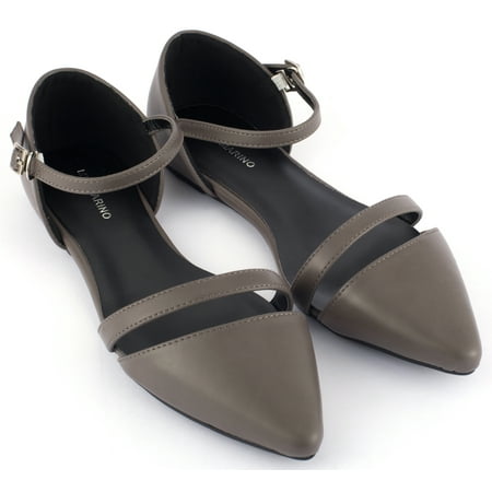 Mio Marino - Mio Marino D'Orsay Pointed Toe Flats - Womens Ankle Strap ...