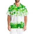 thumbnail image 3 of Fgvctg St. Patrick's Day Scrub Tops for Men Casual Short Sleeve Cute Shamrock Print Scrubs Tops Loose V Neck Work Shirt Scrub Workwear Nurse Uniform Medical Shirt with Pockets Fluorescent Green M, 3 of 6
