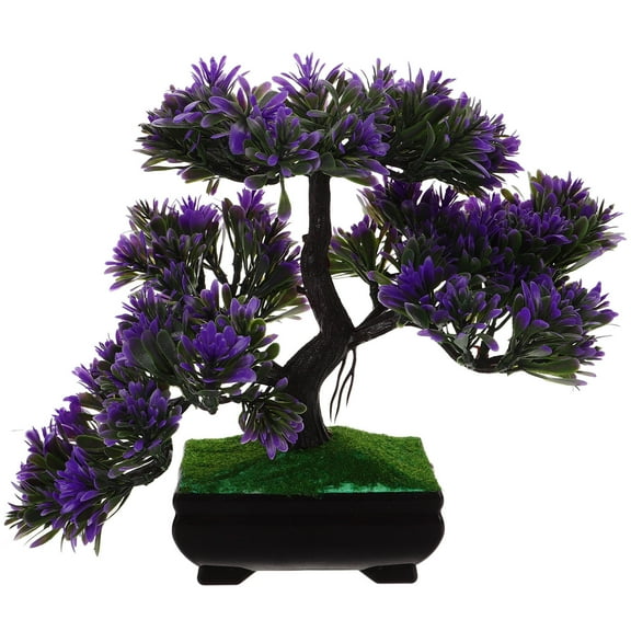 MLINS Purple Artificial Bonsai Tree for Home Decoration EcoFriendly Plastic NonToxic 10 Inch