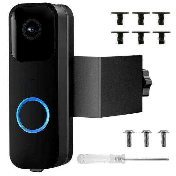 Anti-Theft Doorbell Mount No Drill Video Doorbell Mounting Bracket Outdoor Doorbell Bracket Holder with Screws Plastic Doorbell Camera Door Mount for Home Apartments Office