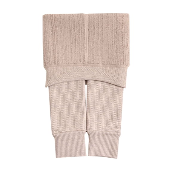 YunPes Girls' Cable Knitted Tights Thick Fleece Lined Leggings Winter Warm Clothes Outerwear Footless Thermal Pants for Yoga Ballet