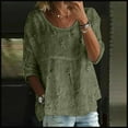 thumbnail image 4 of Womens Floral Babydoll Tops，Peasant Blouses Womens Boho Tops 3/4 Puff Sleeve Pleated Blouse Gauze Shirts For Women Puff Sleeve Peplum Tops Boho Floral Tops Women'S Print T Shirt S, 4 of 4