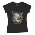 thumbnail image 5 of Nashville TN The Music City Women's V-Neck T-shirt Country Cowgirl Boots and Hat, 5 of 7
