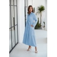 thumbnail image 5 of NAYAOTO Women's Maxi Shirt Dress - 2026 Long Sleeve Button Casual Fall A-line Work Tiered Dresses with Belt and Pockets, 5 of 8