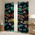thumbnail image 2 of Homewish Cartoon Race Car Blackout Curtains Set of 2 (52x84 Each) for Teens, Automobile Sports Window Curtains, Checkered Flag Curtains and Drapes, Window Curtains Home Decor, 2 of 6