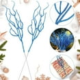 thumbnail image 4 of Tutuviw 30 Pcs Glitter Christmas Tree Pick 13 Inch Curly Tall Tree Filler Branches Sprigs Christmas Tree Filler Twigs Twigs Xmas Decorations for Vase Xmas Gift Wedding Decoration,Blue, 4 of 6