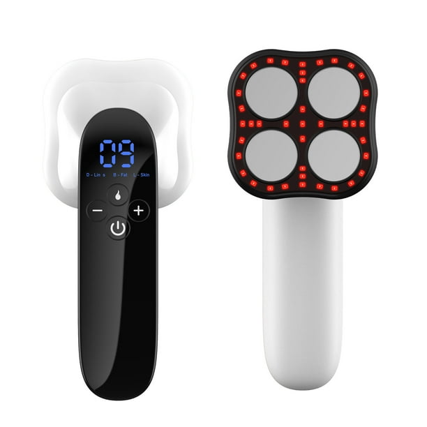 Máquina moldeadora de cuerpo, masajeador de celulitis mejorado 2.0, máquina portátil de grasa para celulitis para vientre, brazos, piernas, cintura, glúteos, 4 cabezales de masaje, área de contacto corporal más grande Rojo Verde