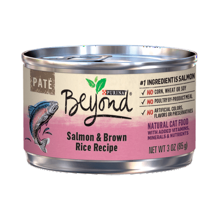 (12 Pack) Purina Beyond Pate Salmon & Brown Rice Recipe Adult Wet Cat Food, 3 oz. Cans