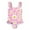 Pink, variant on Plus Size Bathing Suits One Piece Girls Swimsuit Quick Dry Cut Out One Piece Swimsuits with Tropical Print Cover Up Skirt Bathing Suit Swimwear 7-18Y