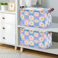 thumbnail image 2 of Yayeee Foldable Storage Basket for Shelves with Handles Set of 2 Waterproof Cloth Bins, Playful Daisy, 2 of 7