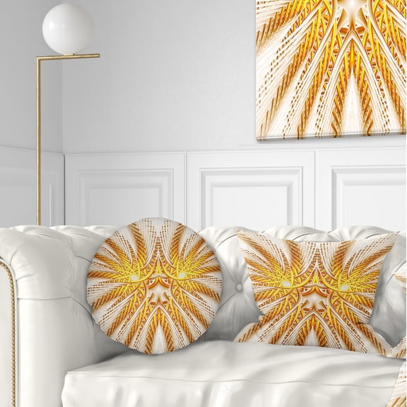 Designart 12" x 20" Yellow Polyester Throw Pillow