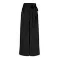 thumbnail image 4 of Summer Pants for Women Wide Pants Women Side Stripe Zip Pocket Track Ladies Slim Pant Jean Casual Suits Lined for High Waist Beaded Flare High Waist Black 2XL, 4 of 5