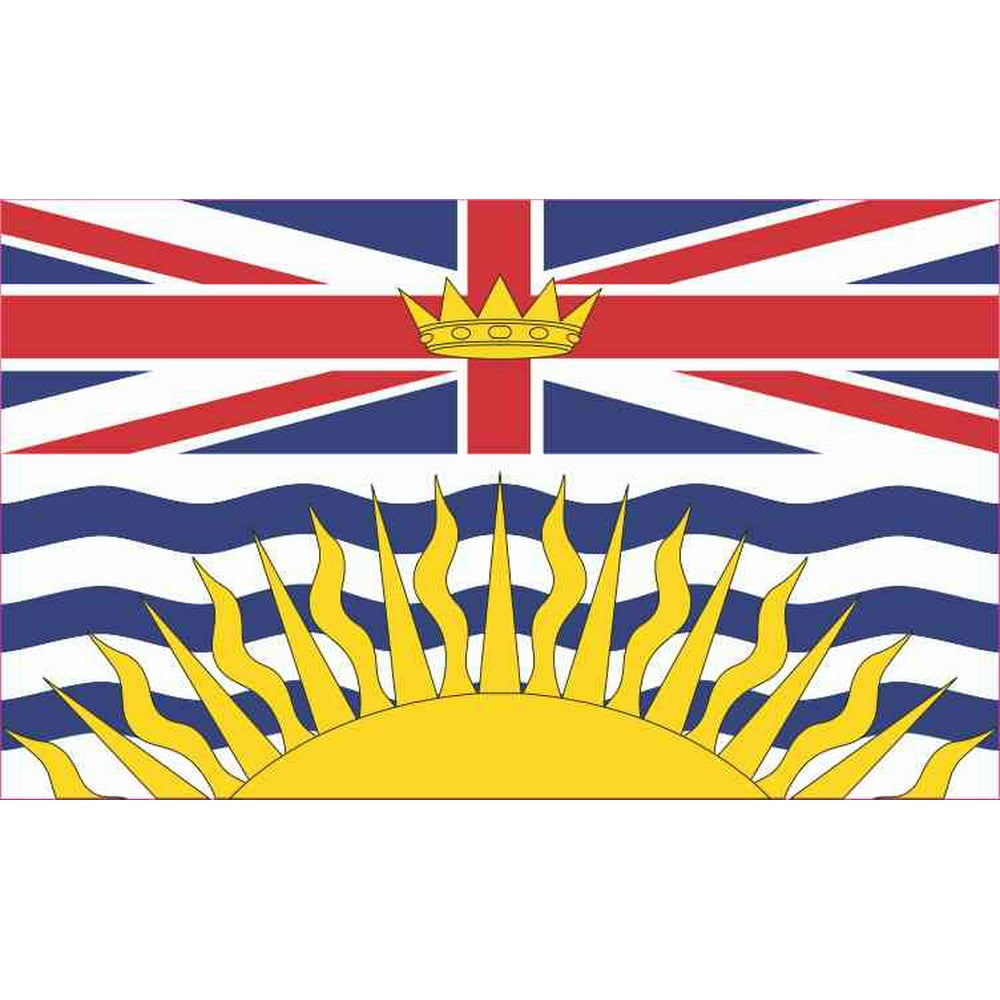 5in X 3in British Columbia Flag Sticker Vinyl Flags Vehicle Decal ...