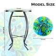 thumbnail image 5 of Wonder Garden Peacock Patio Side Table, Small Patio Outdoor Side Table, Plant Table,Metal Glass End Table for Porch Garden Yard Pool., 5 of 6