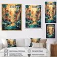 thumbnail image 4 of Designart "Blue And Orange Parked Vintage Cars" City Art Deco Canvas Art Print, 4 of 5