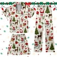thumbnail image 2 of Gaexia Christmas Kids Silk Sets 3 Piece Girls Boys Satin Set Button-Down Soft Short Sleeve Shorts Pants 3pcs, 2 of 8