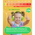 thumbnail image 6 of PROHEAR 032 2.0 Kids Noise Cancelling Headphones with Adjustable Headband - 25dB NRR Autism Ear Protection for Child at Mowing Studying Sleeping Racing - Green and Blue, 2 Pack, 6 of 8