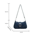 thumbnail image 2 of Hotian Handbag for Women Top Buckle Suede Shoulder Bags with Chain Purses Blue Denim Bag, 2 of 8