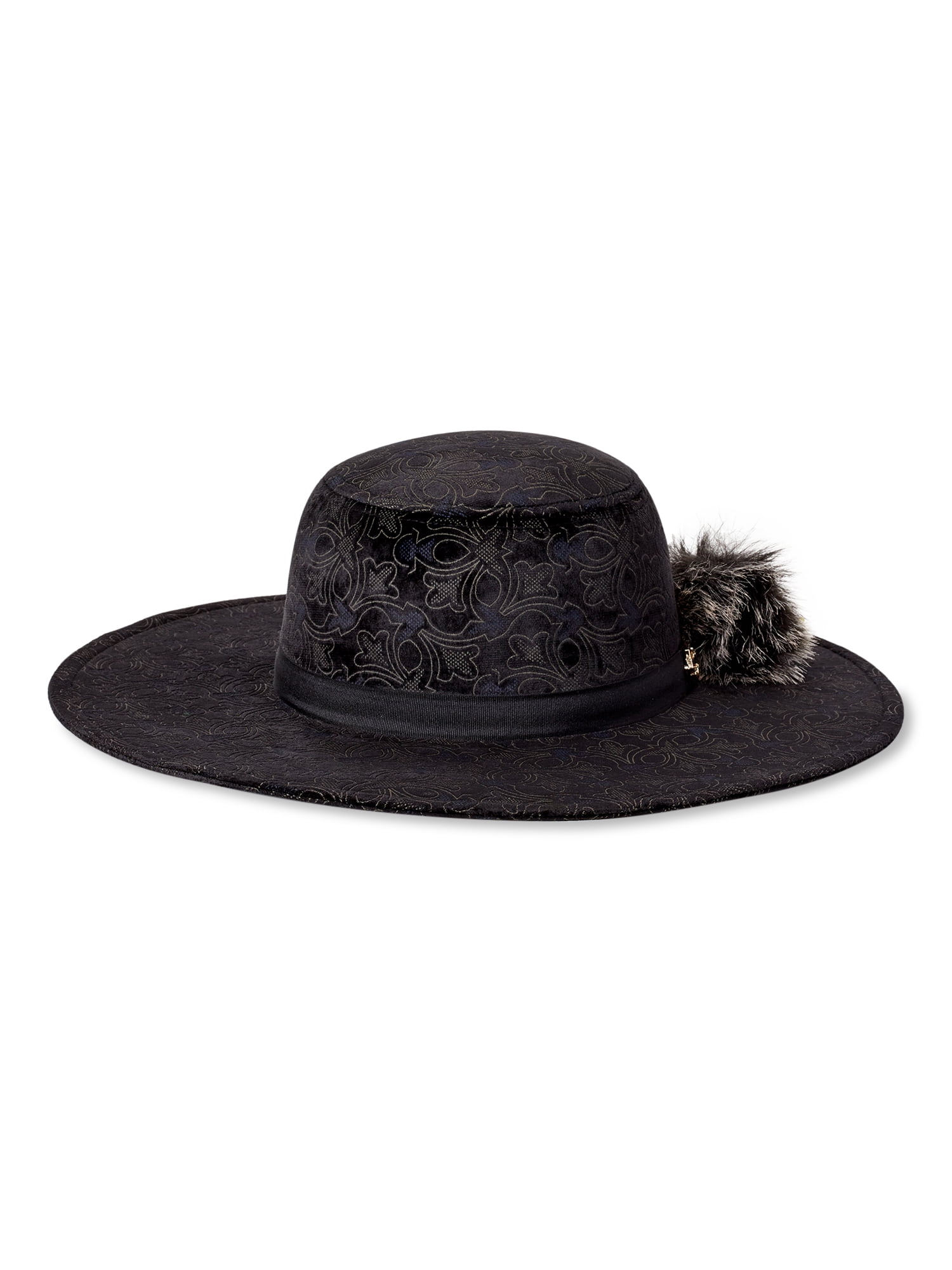 Wonder Scroll Emboss Velvet Floppy Hat 