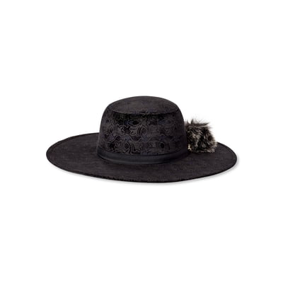 C. Wonder Womens Velvet Floppy Hat with Faux Fur Pom Jamaica  display picture 1