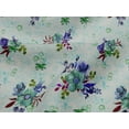 thumbnail image 4 of oneOone Viscose Jersey Dusty Green Fabric Leaves & Watercolor Flower Floral Quilting Supplies Print Sewing Fabric By The Yard 60 Inch Wide, 4 of 5