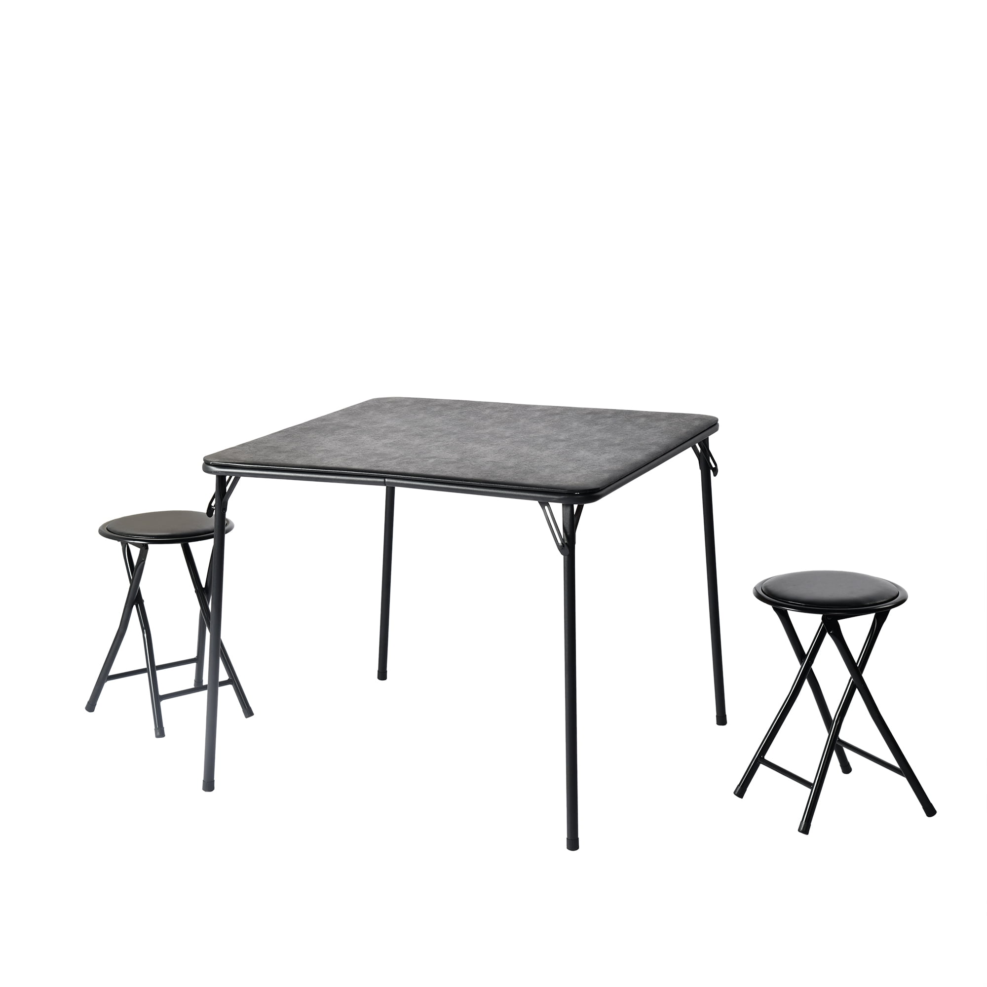 Walnut Finish Folding Table with Steel Frame, Lightweight Portable Foldable Desk, Space-Saving Multi-Purpose Table for Dining Office Indoor Outdoor Use