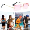 thumbnail image 5 of Las gafas de sol cuadradas sin marco del borde cortado forman las gafas de sol de la tendencia, hechas de PC, plástico, metal, 5 of 5