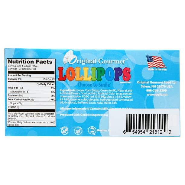Original Gourmet Cream Swirl Lollipops, 1.1 oz, 48 count - Walmart