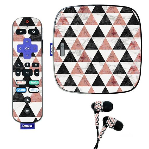 Skin Decal Wrap Compatible With Roku Ultra Sticker Design Marble Pyramids