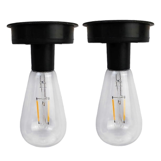 Solar Light Bulbs, 2 Pack Outdoor Waterproof 3.4Inch Warm White Bulbs for Yard Garden Lantern Replacement 26s