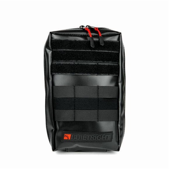 BuiltRight Industries Gear Bag 105101 Molle Pouch Style; 10 Inch Length x 6 inch Width; With 1 Interior Pocket; With Two Zipper Closures; With Strap; With BuiltRight Logo; Black