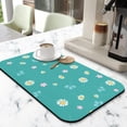 thumbnail image 2 of Washable Rubber Daisy Cute Floral Dish Drying Mats for Kitchen Counter Home Large Coffee Bar Pad Accessories and Decor for Utensils Stemware 19.5''x12'', 2 of 7