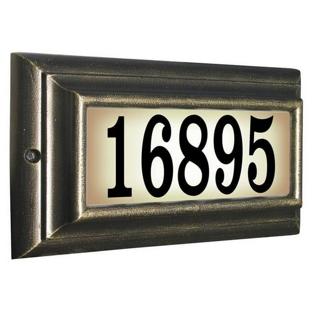 QualArc LTS-1300-FB 15 in. Edgewood Standard Lighted Address Plaque in French Bronze Frame Color