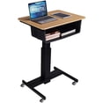 thumbnail image 1 of Pemberly Row Mobile School Standing Desk & Book Box Bundle in Wood Grain/Black, 1 of 6
