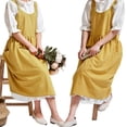 thumbnail image 3 of Retro Style Cross Back Apron for Women and Girls, Vintage Cute Pinafore Dress with Two Large Pockets, Cotton/Linen Blend for Gardening, Cooking, Baking, and Crafting, 3 of 5