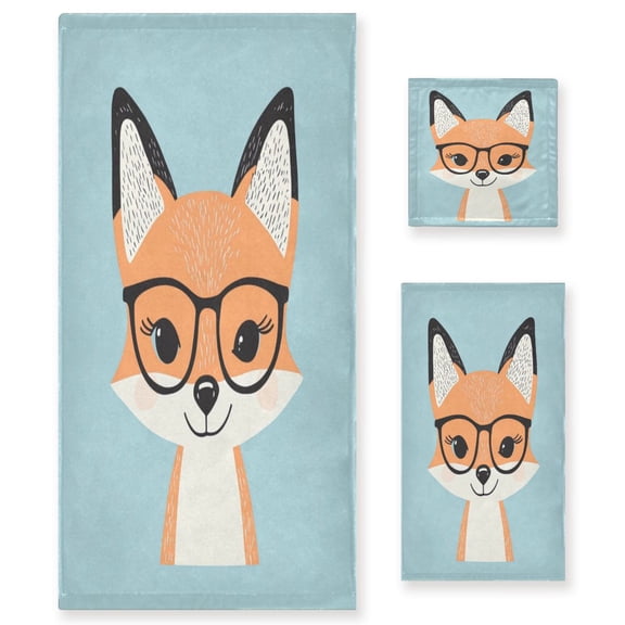 Three-Piece Towel Set Face Towel Towel Set Hand Towel Bath Towel Cotton Bath Towels Bath Towel Sets Hand Bath Towels Little Fox