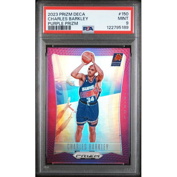 2023 Panini Prizm Deca Purple Prizm Charles Barkley #150 PSA 9
