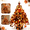 Fall Orange, variant on DIY Winter Christmas Tree Kit, Blue White Lighted Mini Tabletop Tree with Snowflake Ornaments, Holiday Craft Decor