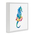 thumbnail image 4 of Stupell Industries Summer Float Seahorse Novelty Painting White Framed Art Print Wall Art, 17 x 17, 4 of 10