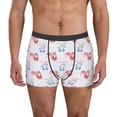 thumbnail image 2 of Bingfone Red Squirrel And Blue Rabbit Men's Underwear - Casual Stretch Boxer Briefs-Small, 2 of 7