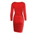 thumbnail image 7 of DHFJKG Women Long Sleeve Party Dress Spring Fall Deep V Neck Slim Fit Midi Dresses Solid Color Bodycon Night Out Sexy Versatile Dresses, 7 of 7