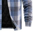thumbnail image 6 of UVEASISHA Men's Flannel Shirt Jackets Big and Tall Quilted Lined Plaid Jacket Long Sleeve Button Down Shacket Thick Warm Winter Coats with Pockets Light Blue M, 6 of 7